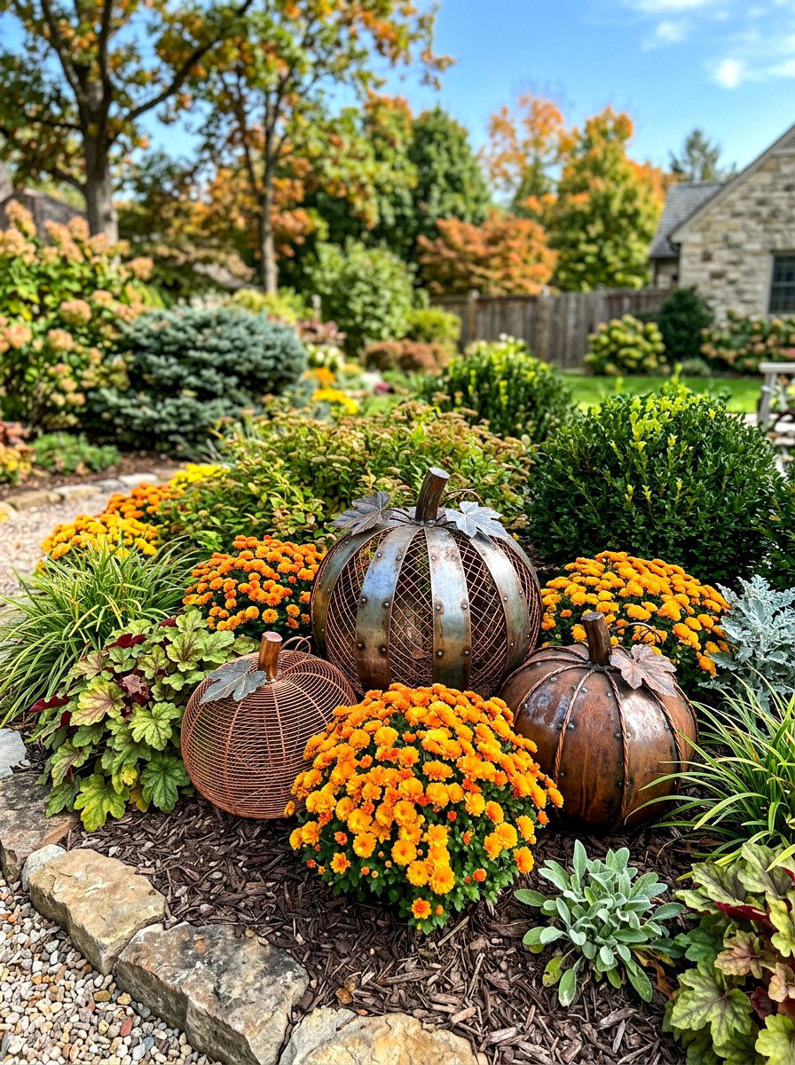 Metal Pumpkin Outdoor - 30 pumpkin without pumpkins decor ideas