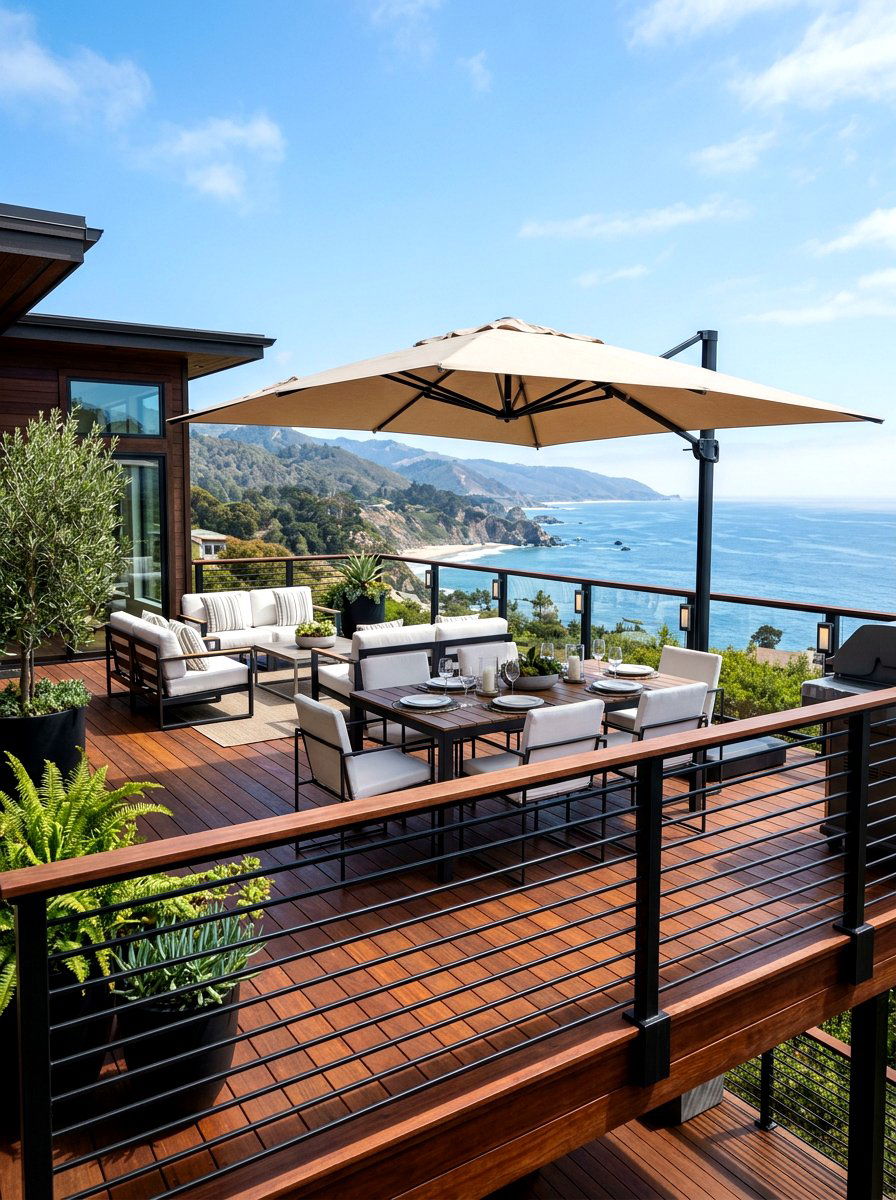 Metal Railing Deck - 30 backyard deck ideas