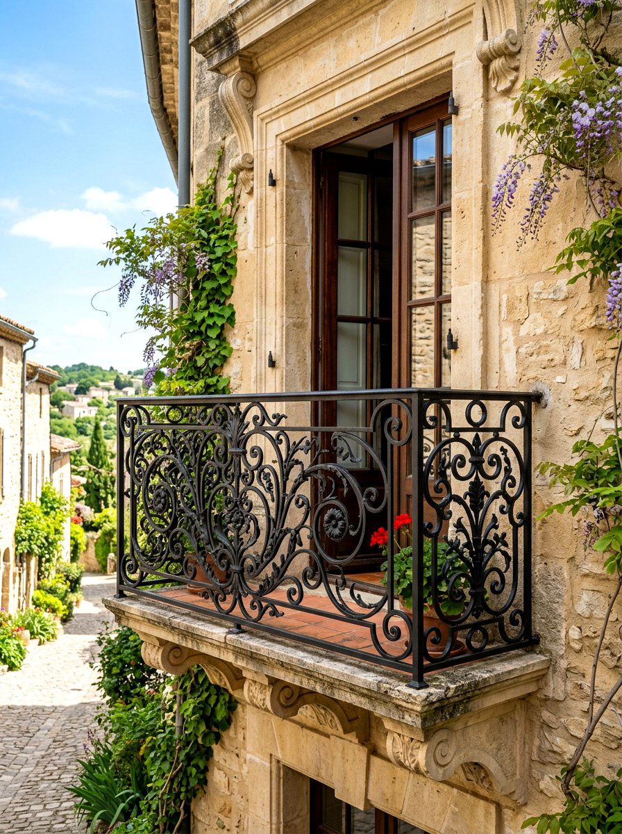 Metal Railing - 30 Juliet balcony decor ideas