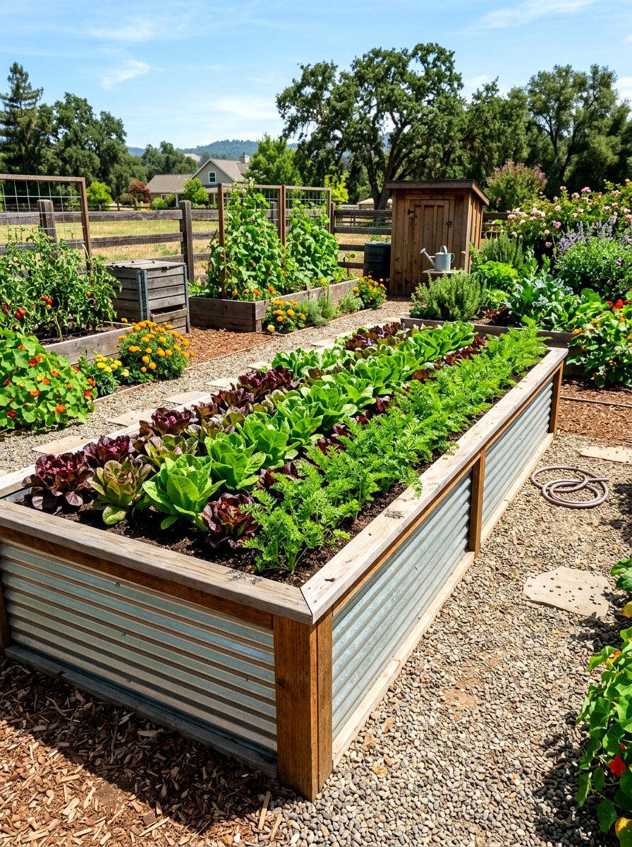 Metal Raised Garden Bed - 30 metal planter ideas