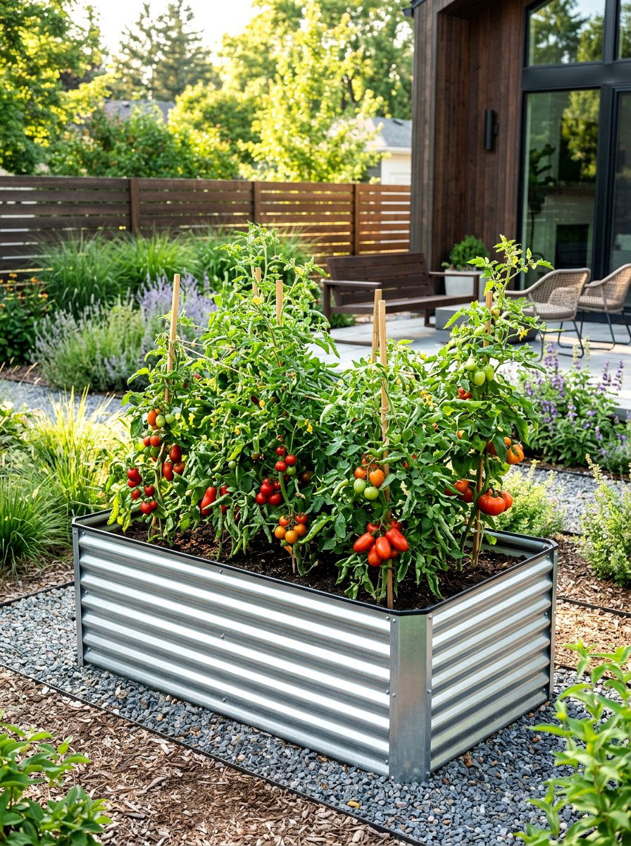 Metal Raised Vegetable Bed - 30 budget vegetable garden ideas