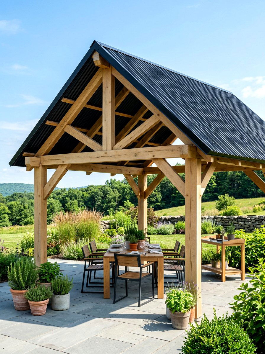 Metal Roof Pavilion - 30 rustic pavilion ideas