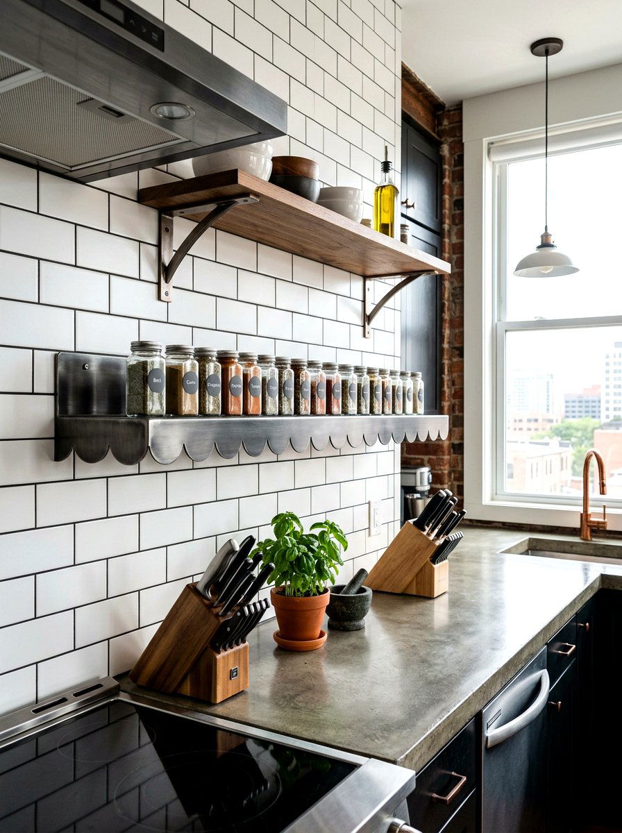 Metal Scalloped Edge Shelf - 30 scalloped shelf ideas