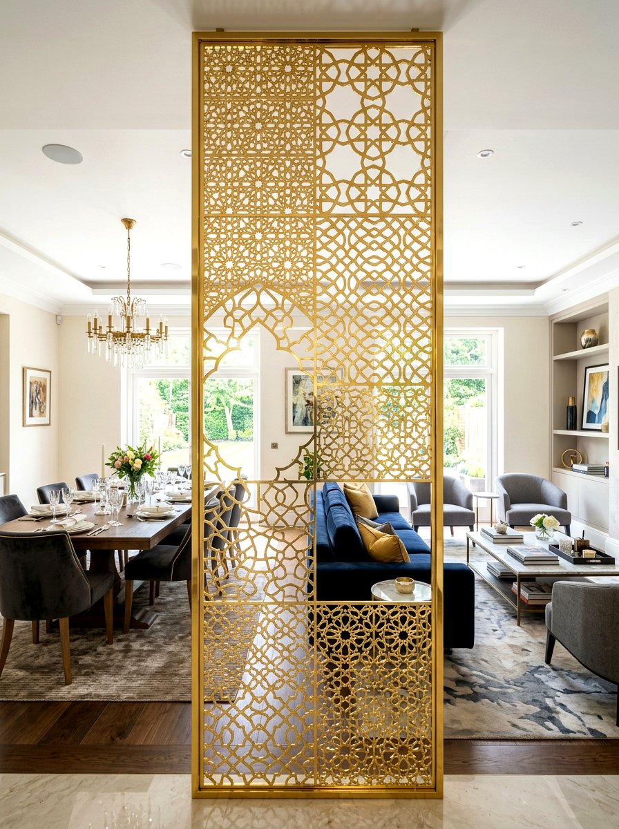 Metal Screen Room Partition - 30 partial wall room divider ideas