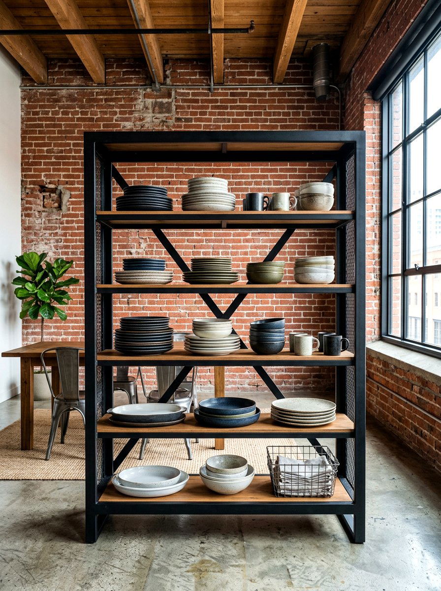 Metal Shelving Unit - 30 dining room china display ideas