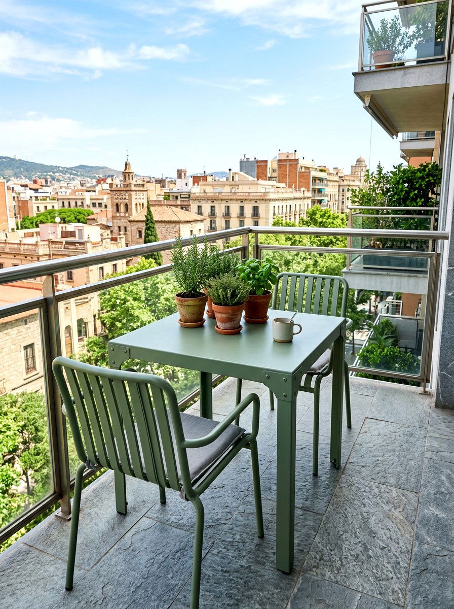 Metal Square Balcony Table - 30 balcony breakfast table ideas