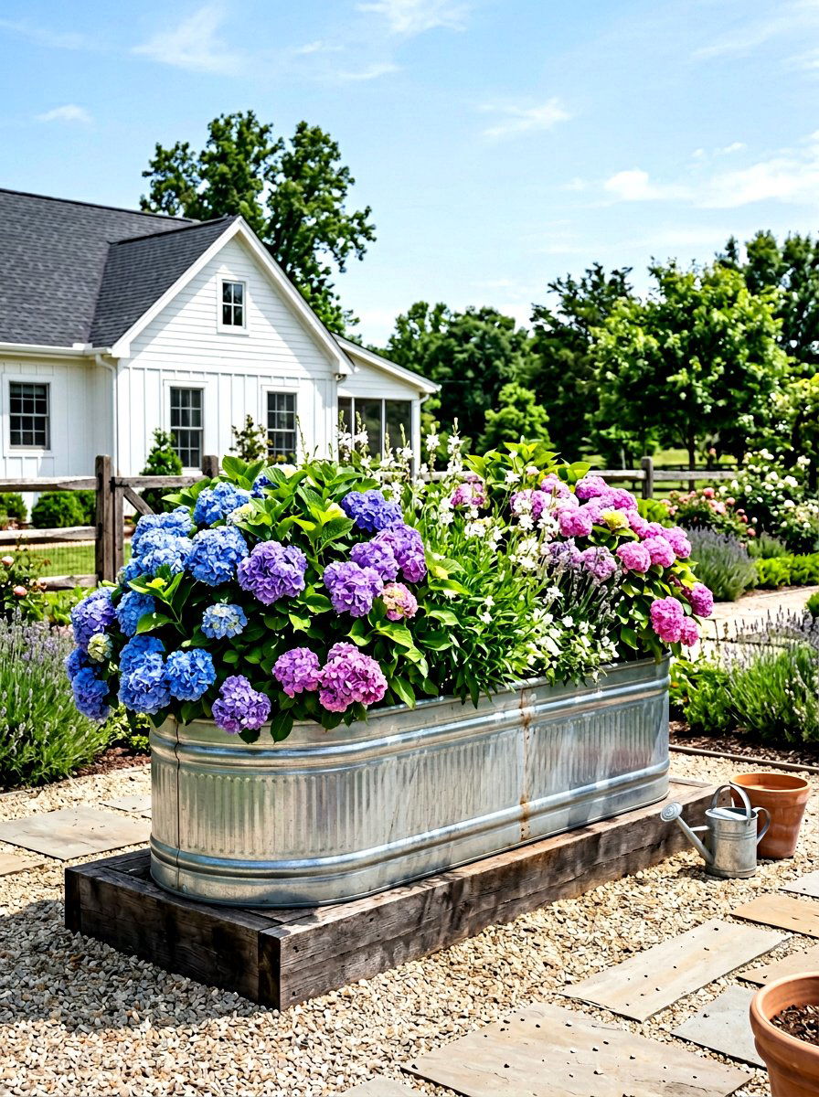 Metal Stock Tank Raised Flower Bed - 30 raised flower bed ideas