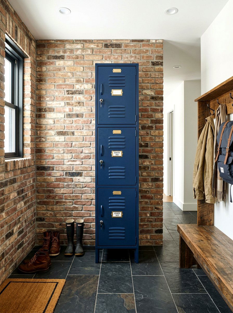 Metal Storage Locker - 30 family entryway ideas
