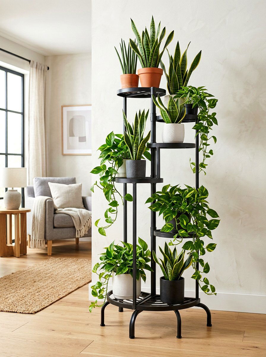 Metal Tiered Flower Stand - 30 tiered planter ideas