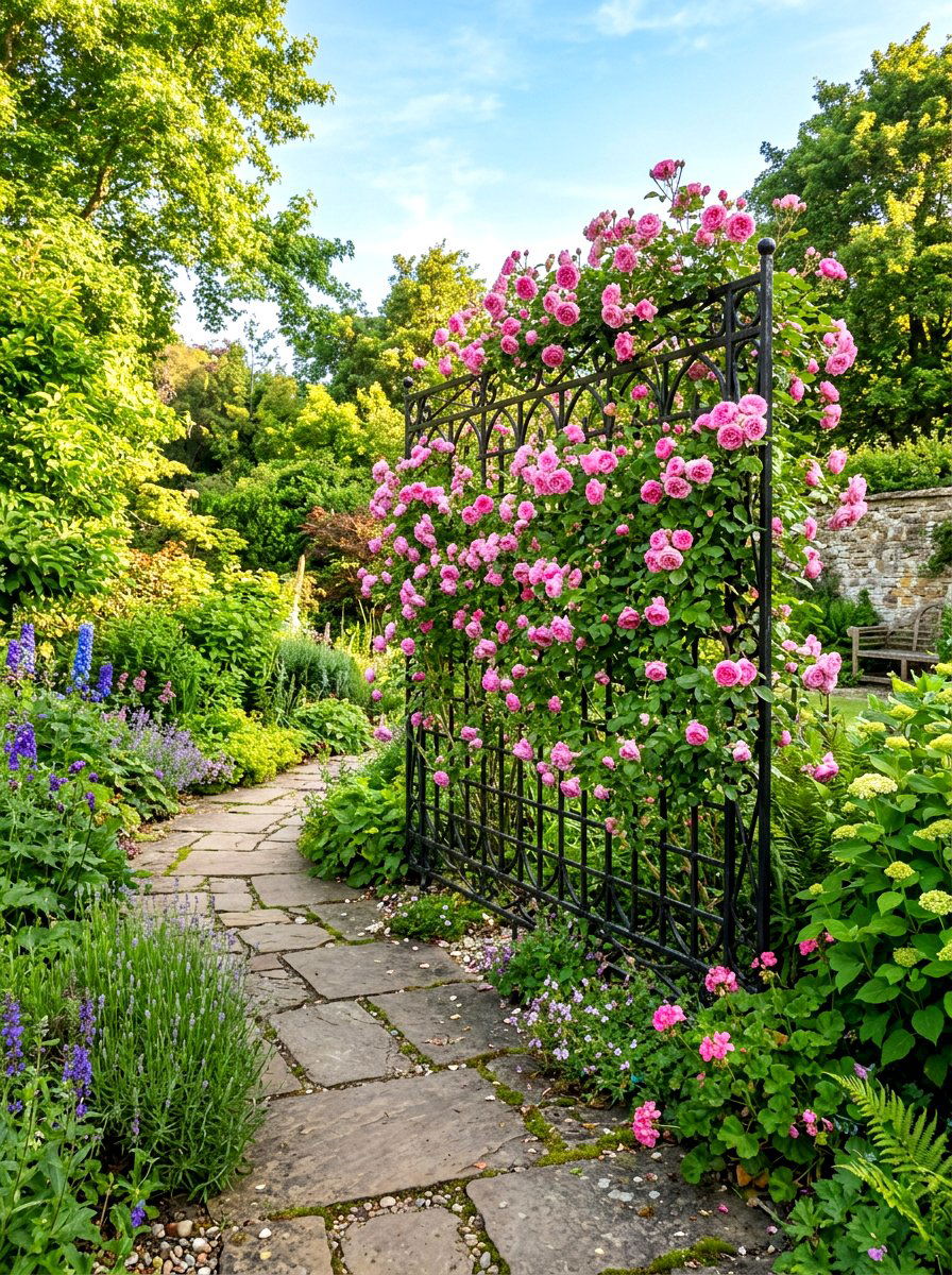 Metal Trellis Screen - 30 freestanding privacy panel ideas