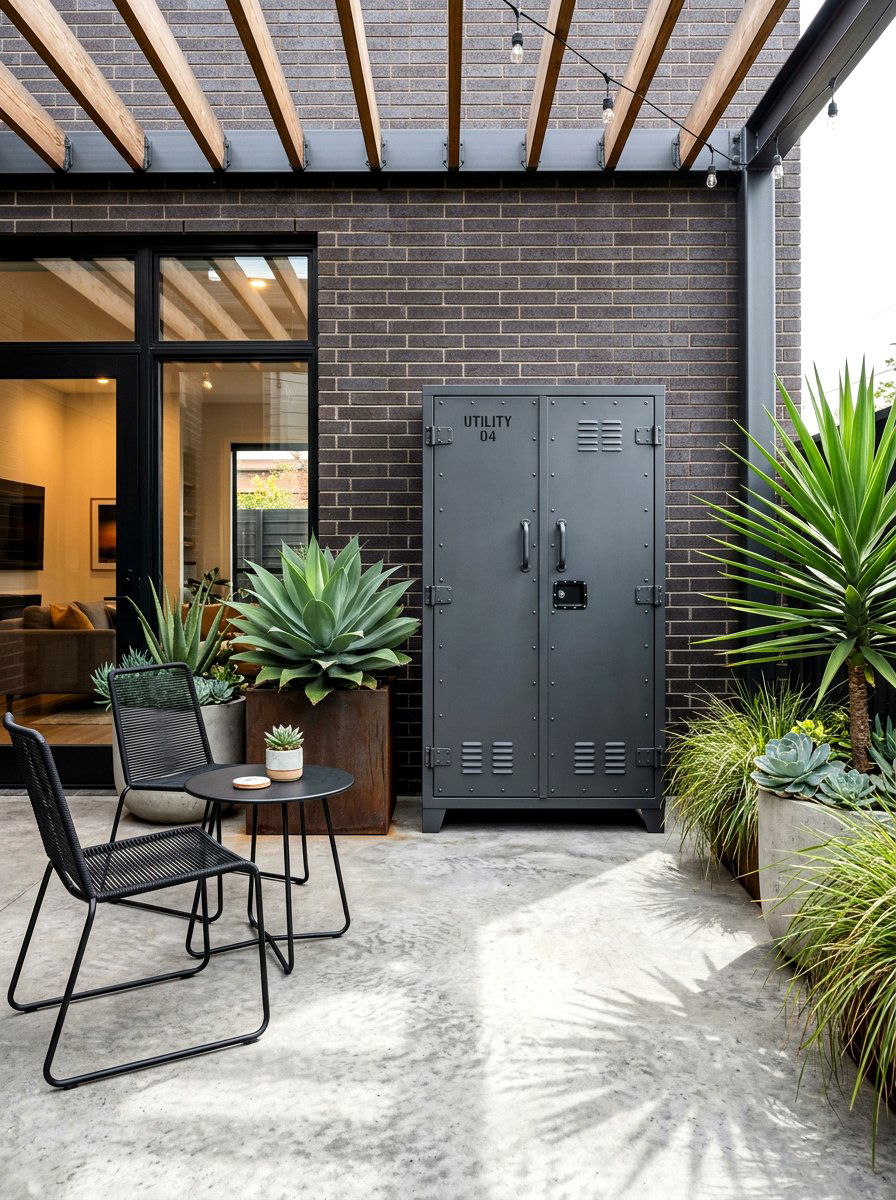 Metal Utility Cabinet - 30 patio storage cabinet ideas