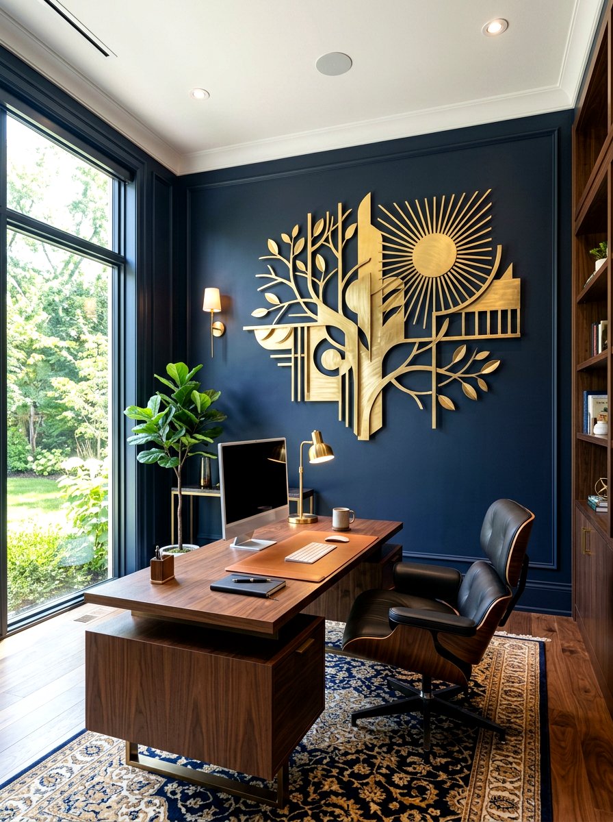 Metal Wall Sculpture - 30 home office wall ideas