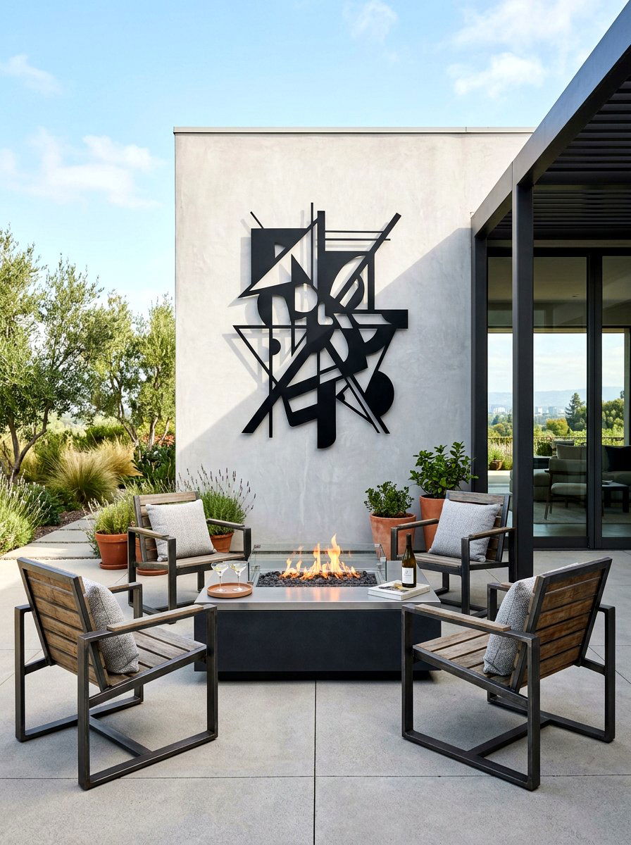 Metal Wall Sculpture - 30 patio wall decor ideas