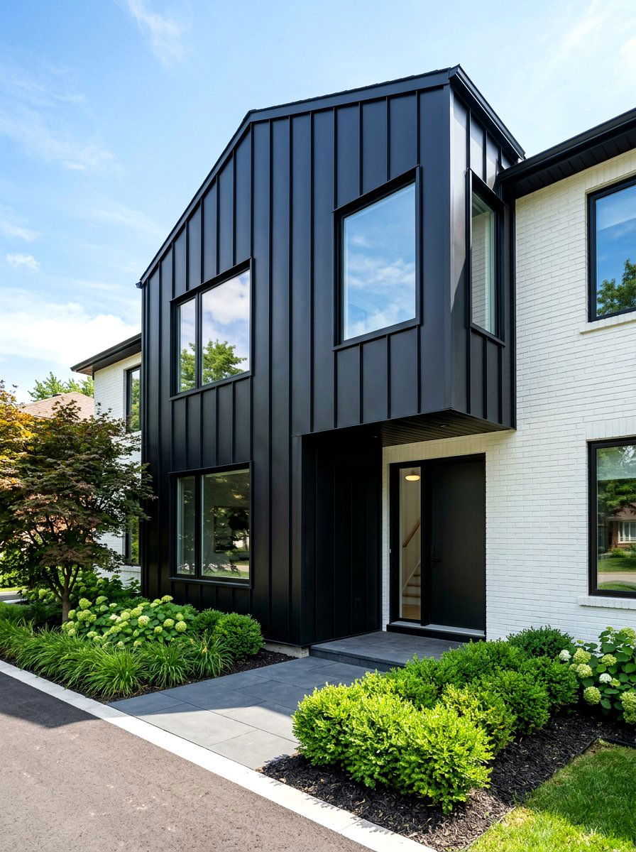 Metal Wall Siding - 30 asymmetrical curb appeal ideas