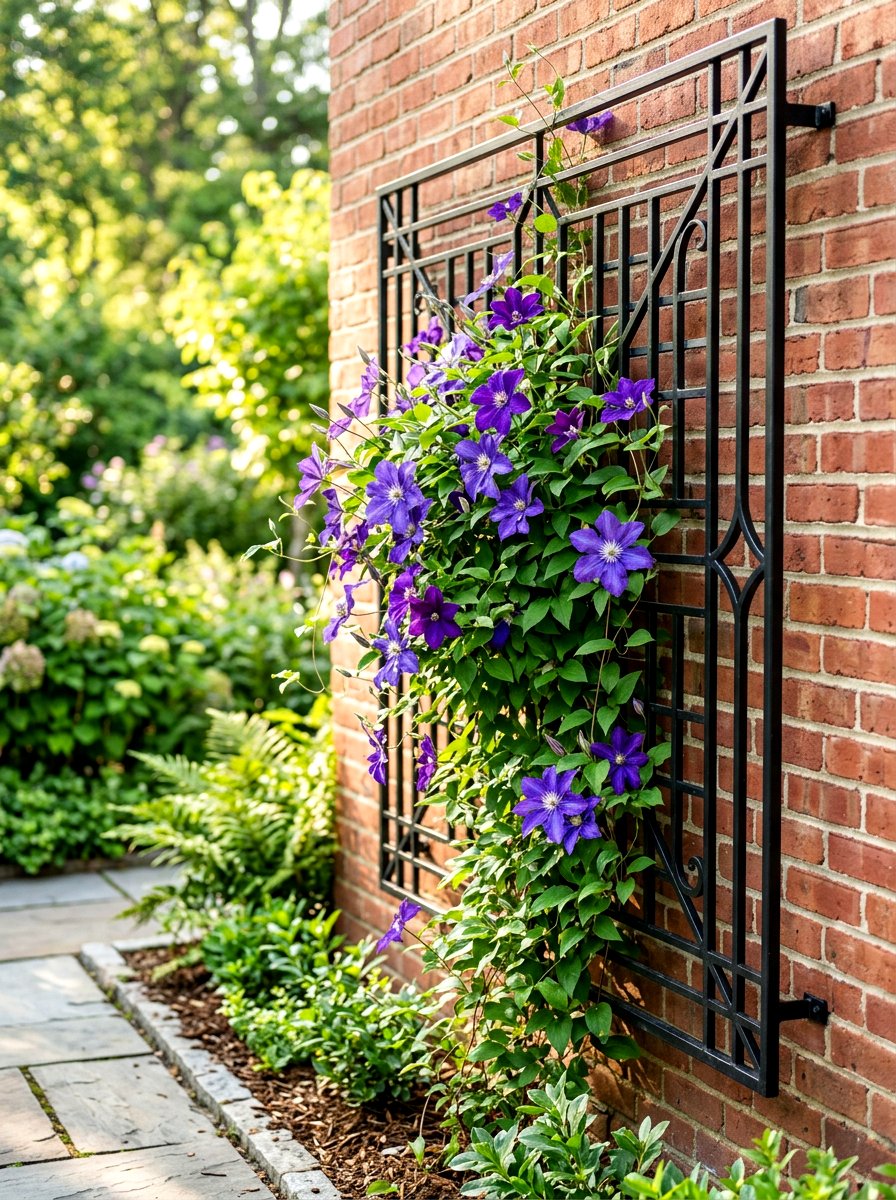 Metal Wall Trellis - 30 outdoor vertical garden ideas
