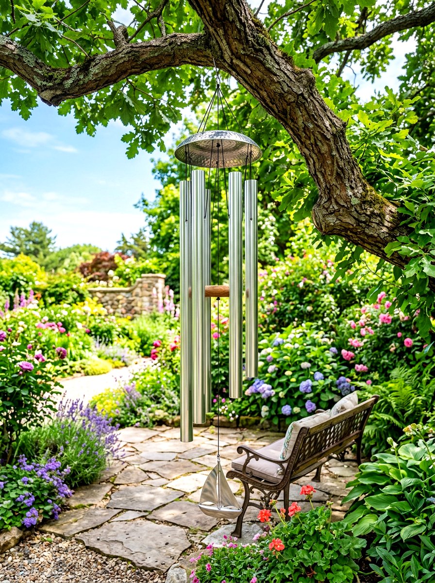 Metal Wind Chimes - 30 meditation garden ideas