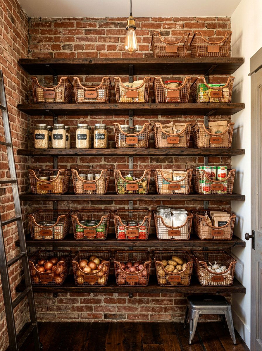 Metal Wire Basket - 30 basket pantry organization ideas