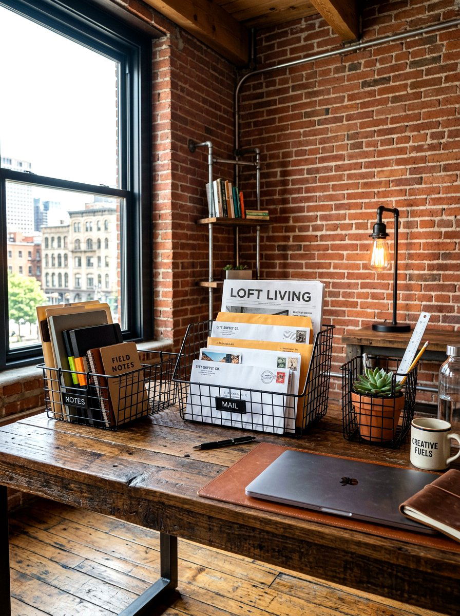 Metal Wire Baskets - 30 home office storage ideas