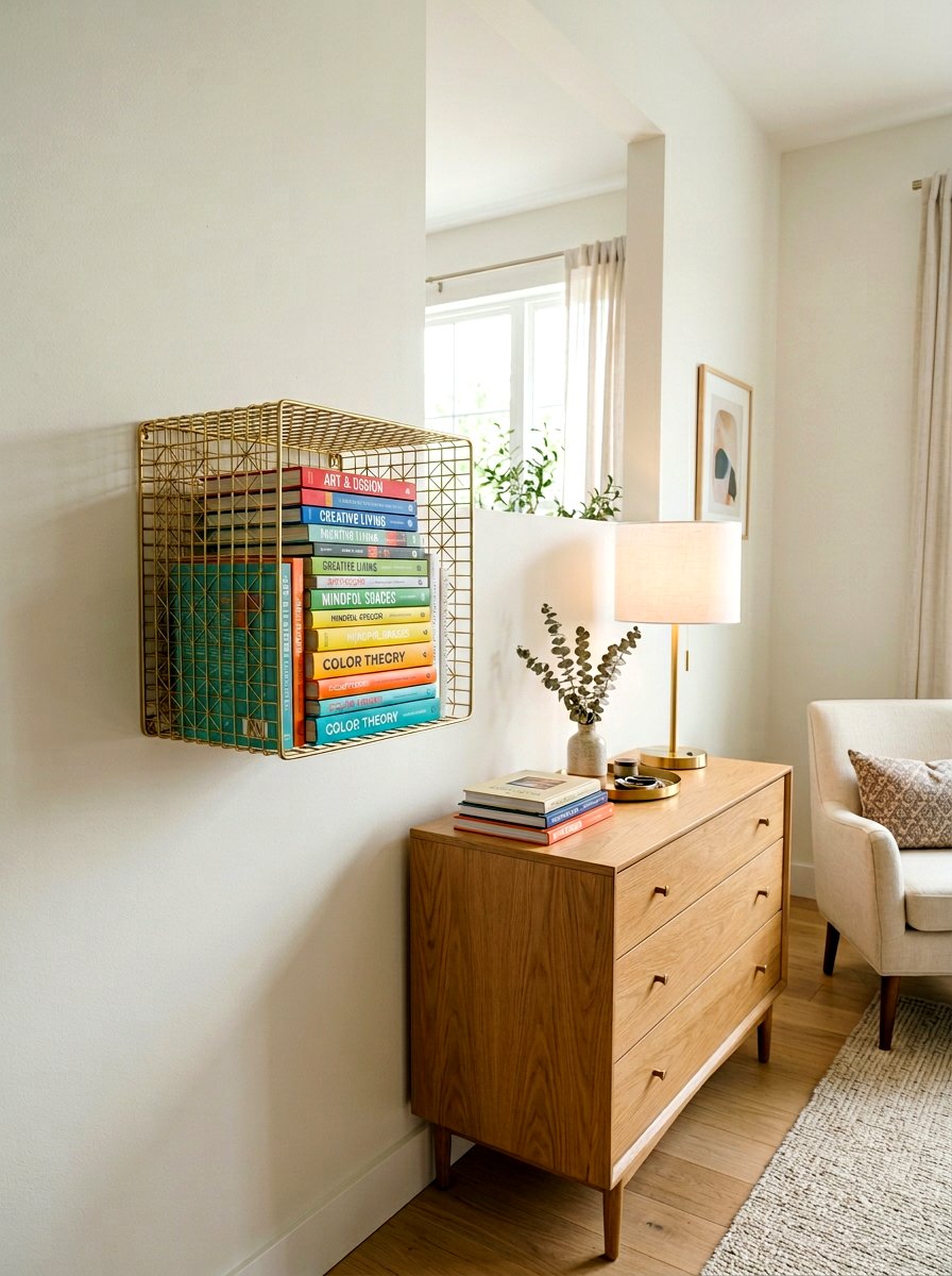 Metal Wire Book Basket - 30 nursery book display ideas