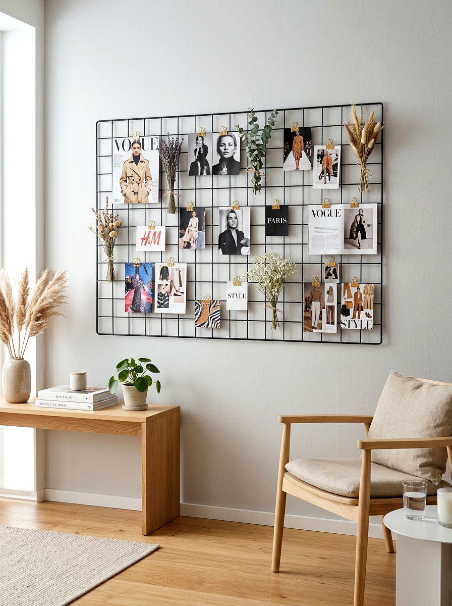 Metal Wire Grid - 30 mood board wall ideas