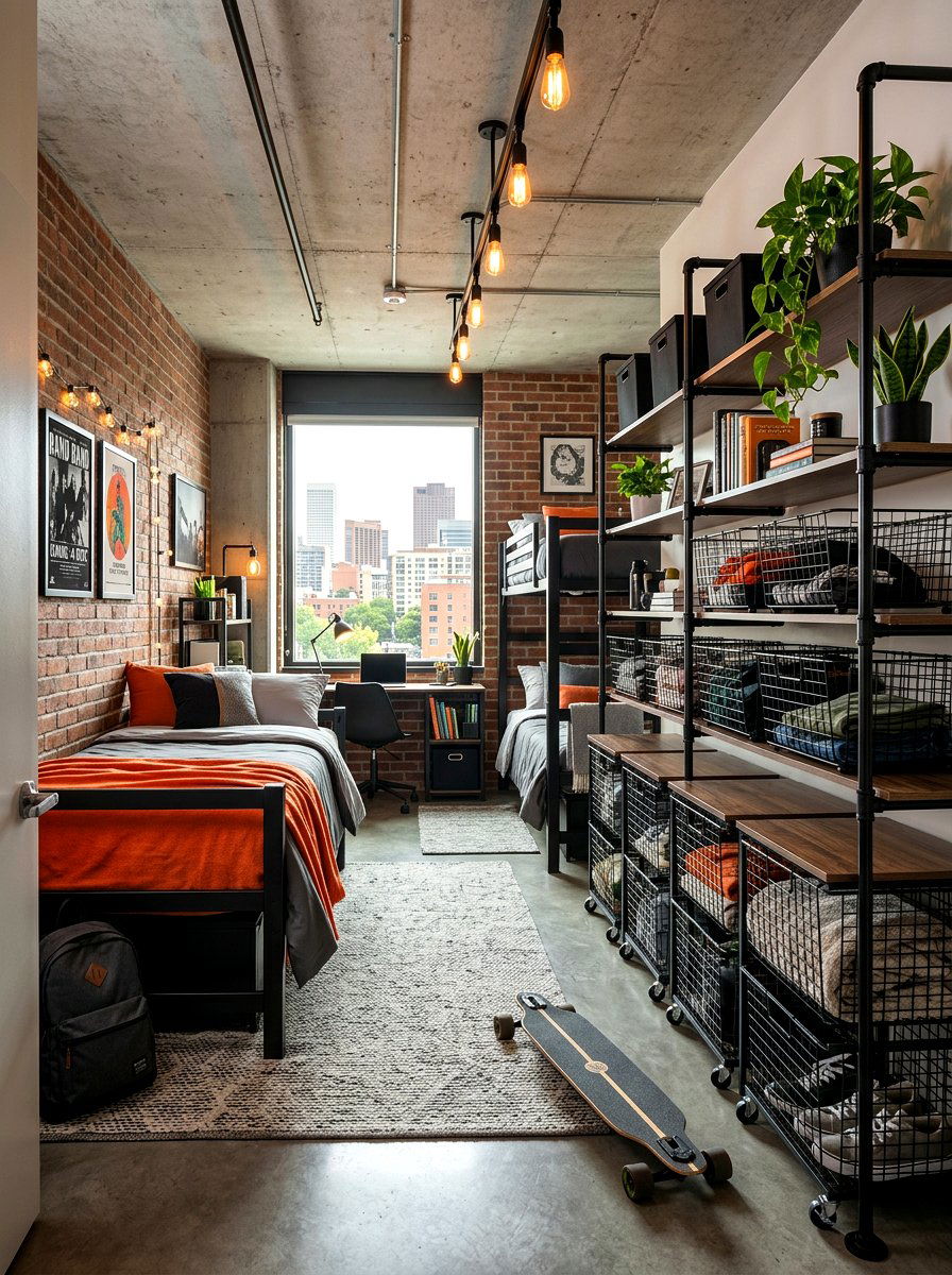 Metal Wire Rolling Baskets - 30 dorm storage under bed ideas