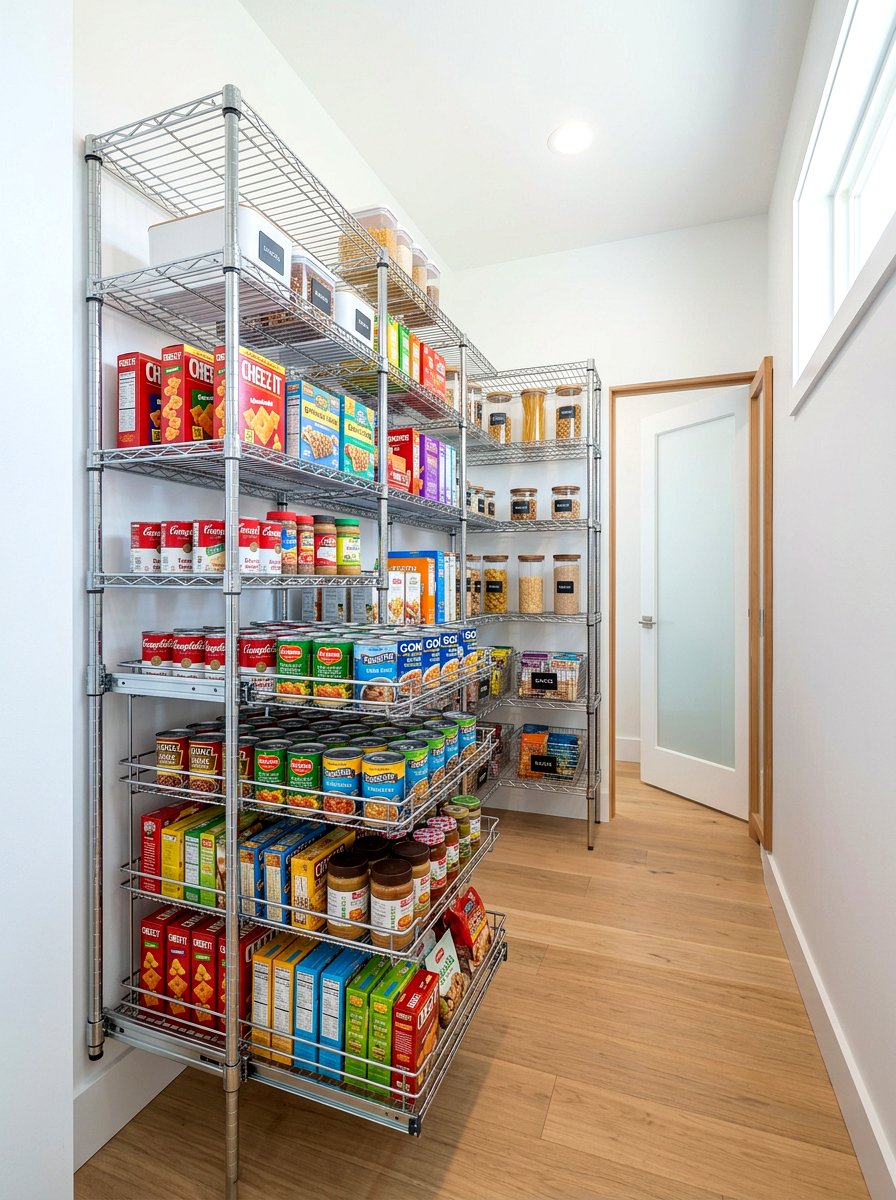 Metal Wire Shelving - 30 pull out pantry ideas