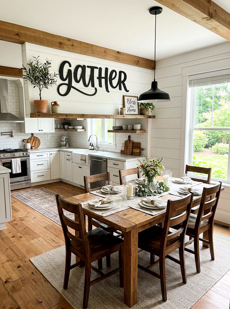 Metal Word Art - 30 kitchen wall decor ideas
