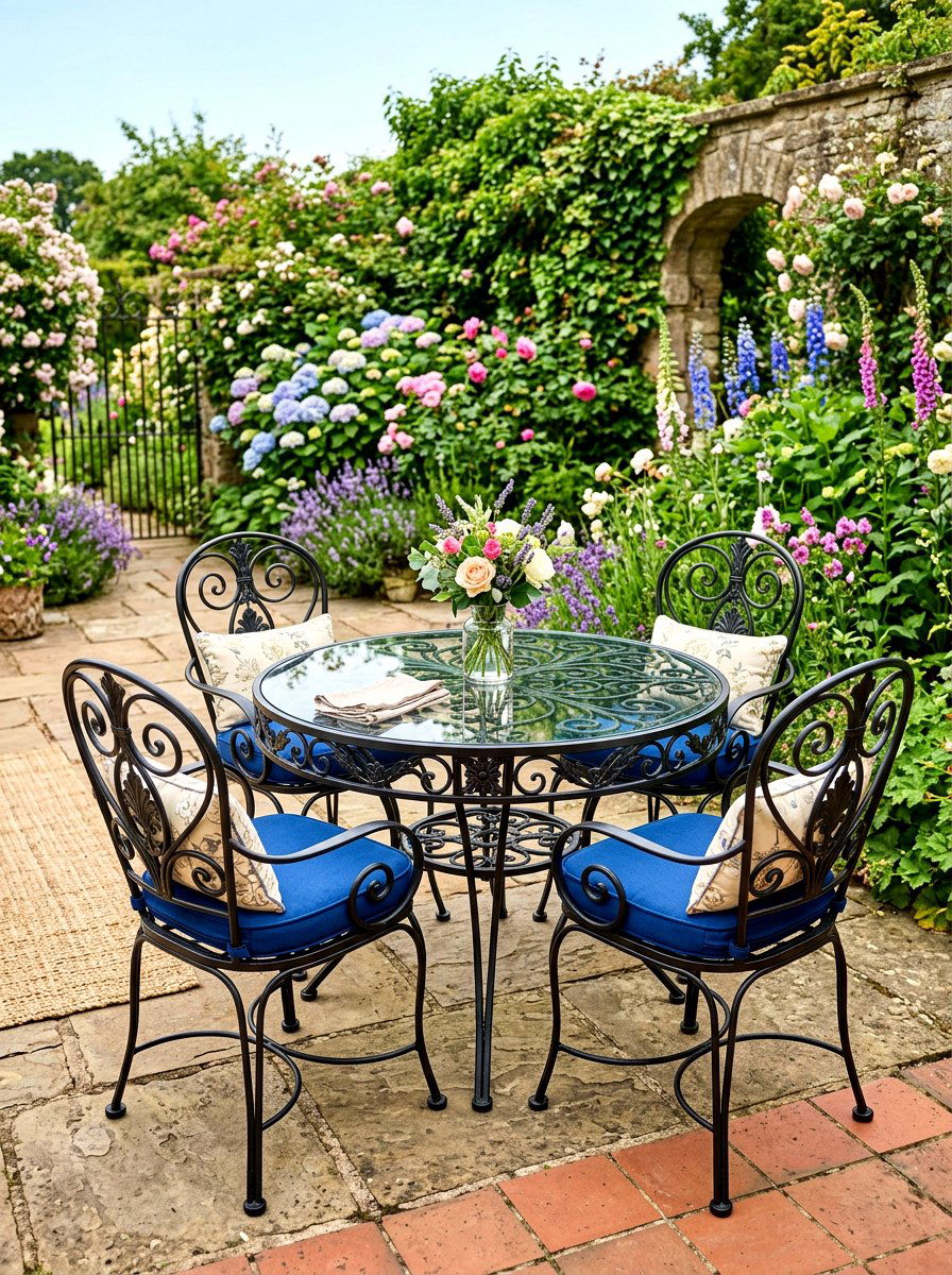 Metal Wrought Iron Set - 30 patio decorating ideas