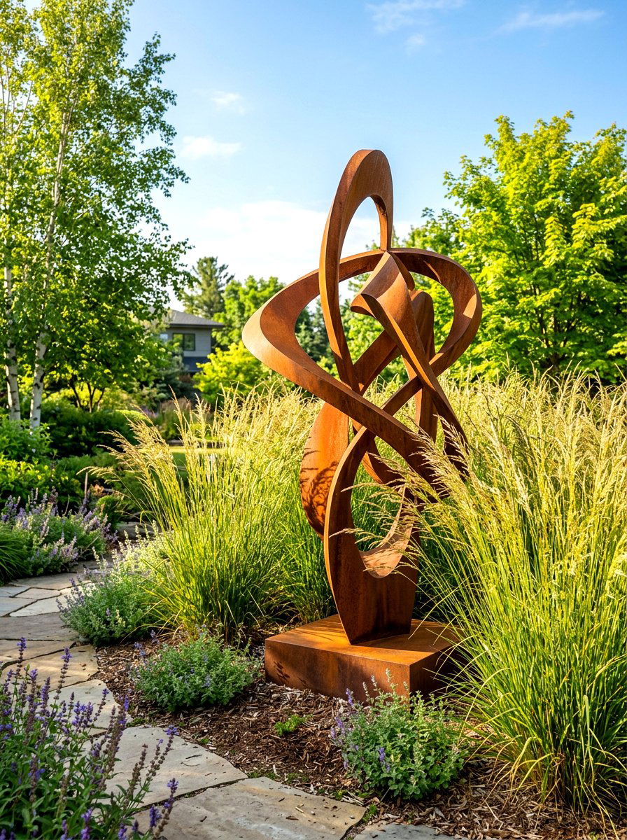 Metal Yard Art - 30 outdoor garden decor ideas