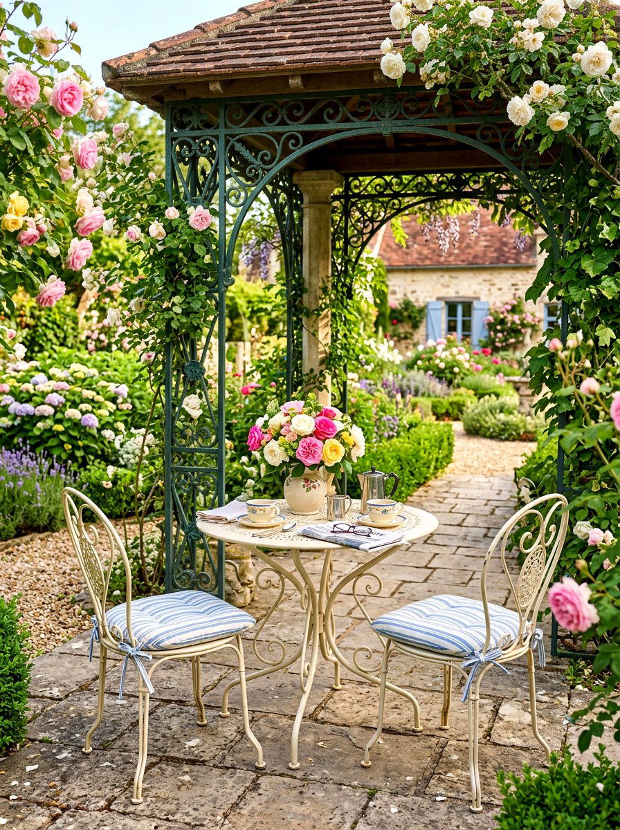 Metal bistro set - 30 pavilion lounge furniture ideas