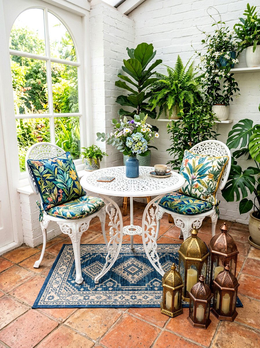 Metal bistro set - 30 boho outdoor furniture ideas