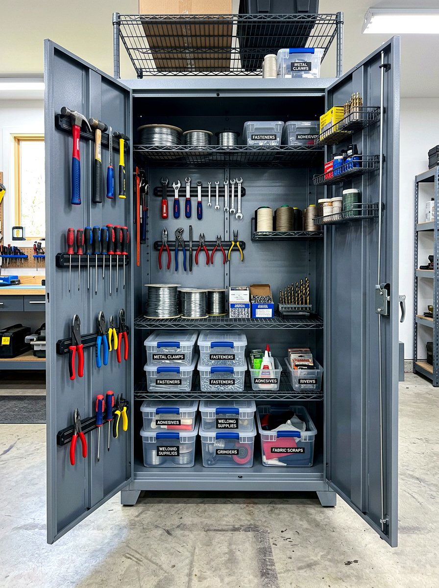 Metal craft closet - 30 craft closet ideas