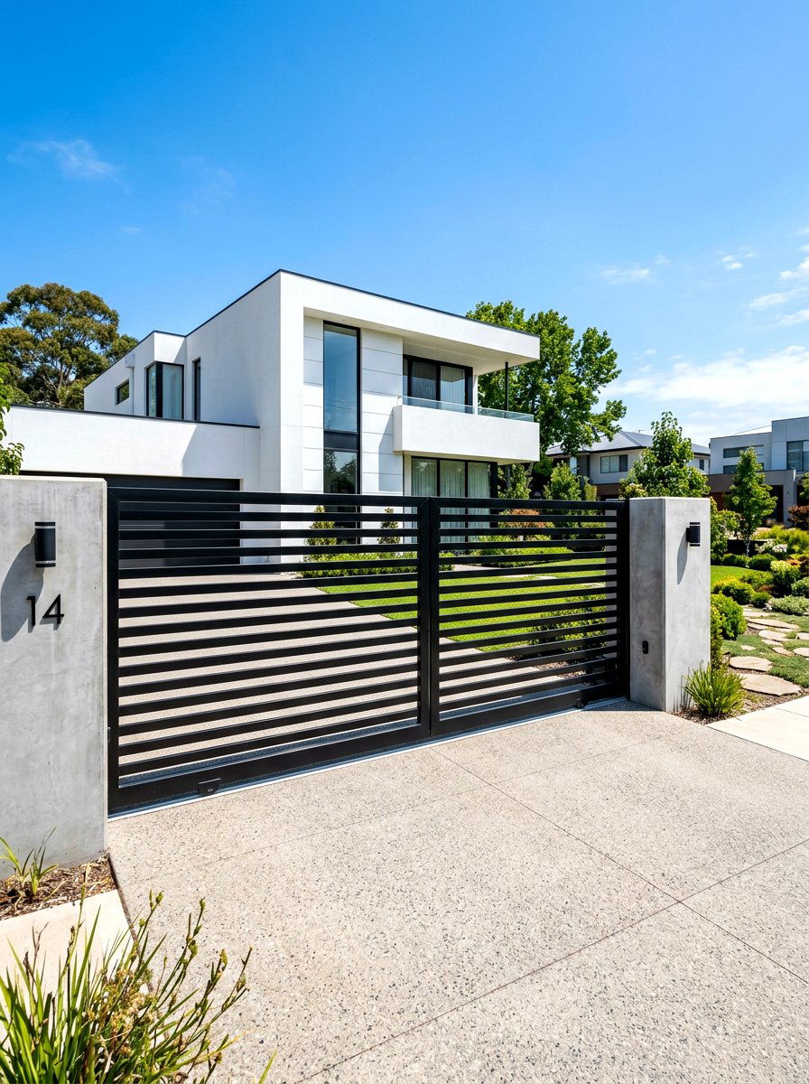 Metal driveway gate - 30 driveway entrance ideas