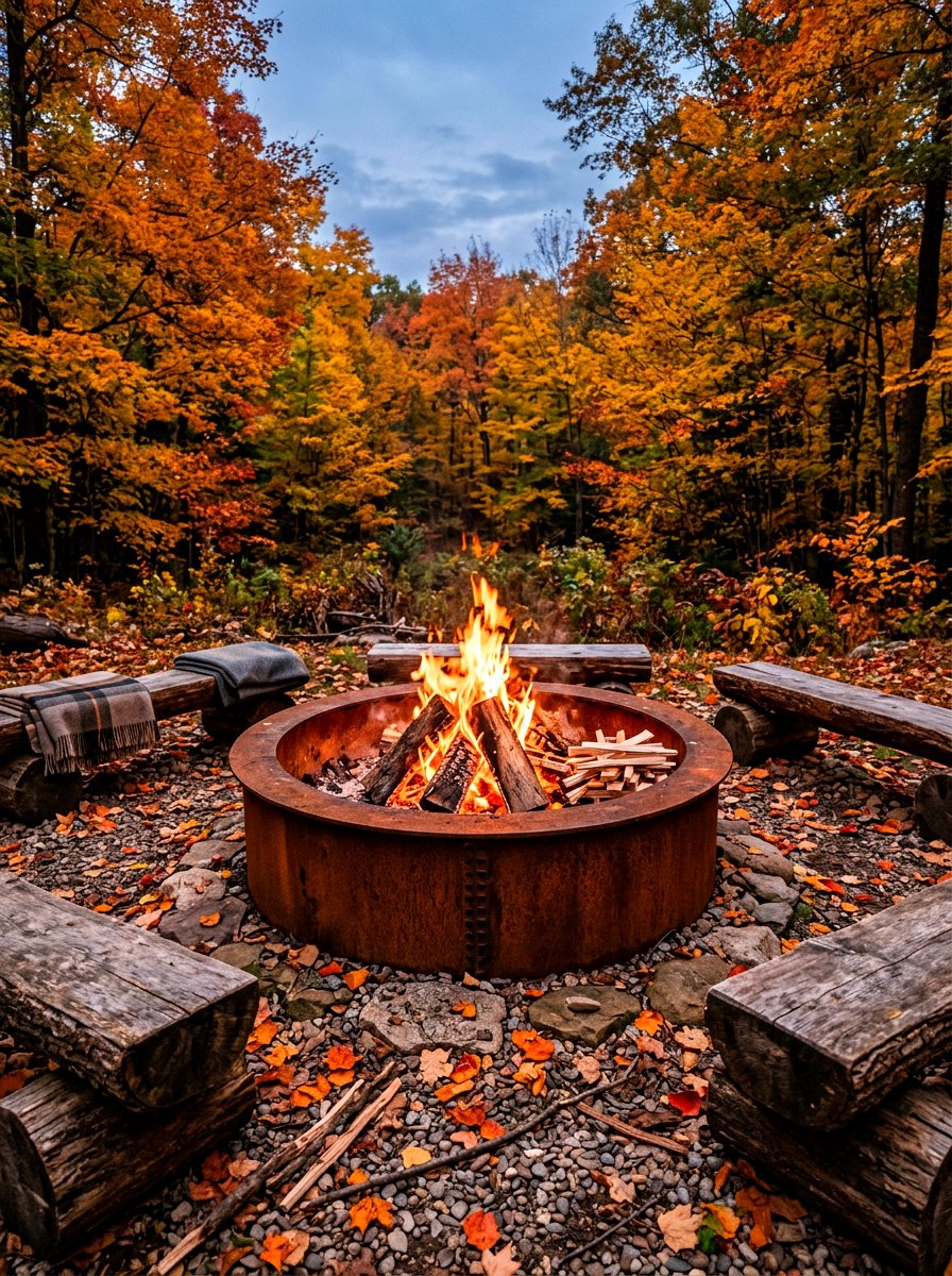 Metal fire pit ring - 30 fire pit lounge ideas