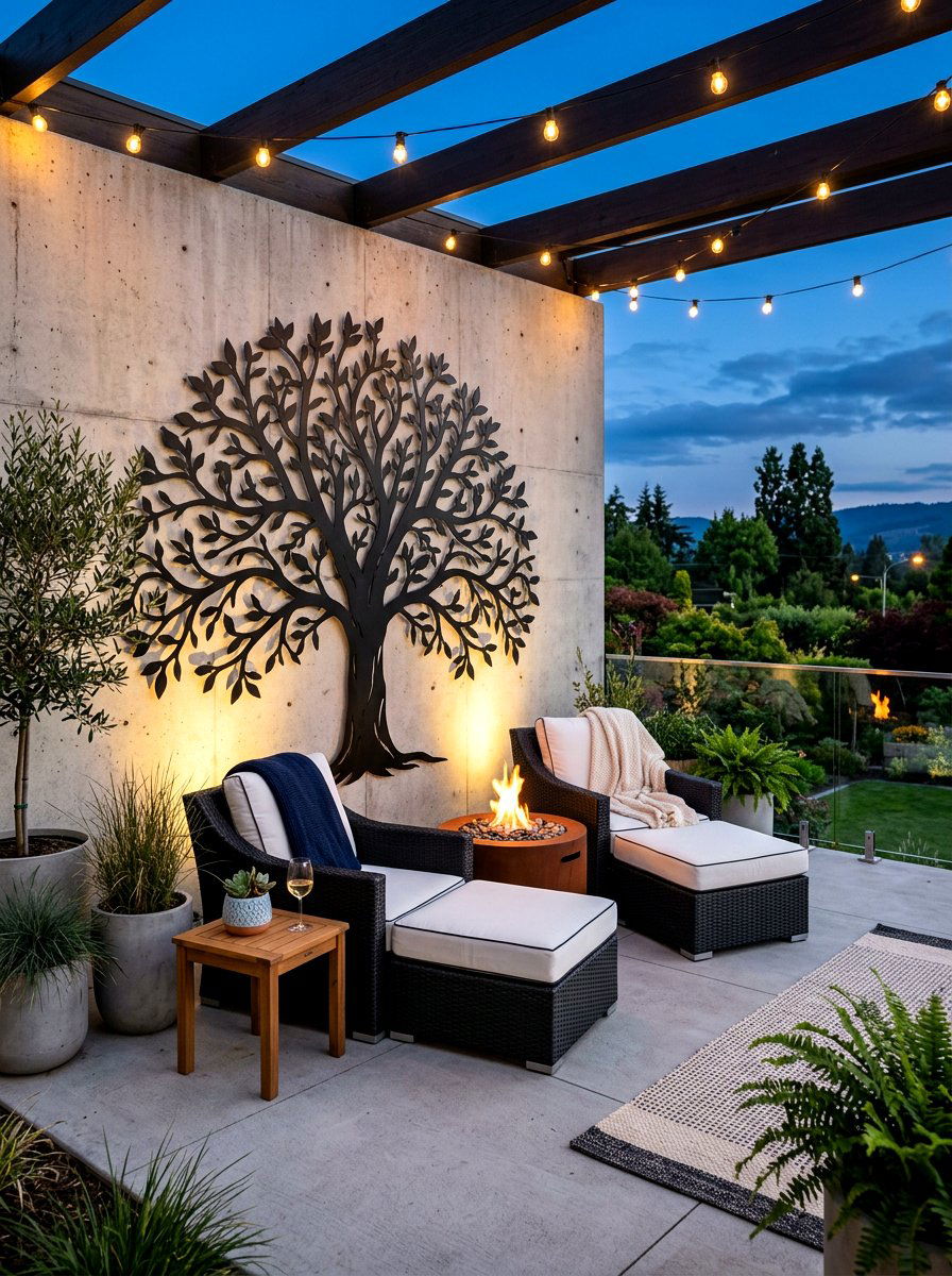 Metal garden wall decor - 30 outdoor wall art ideas