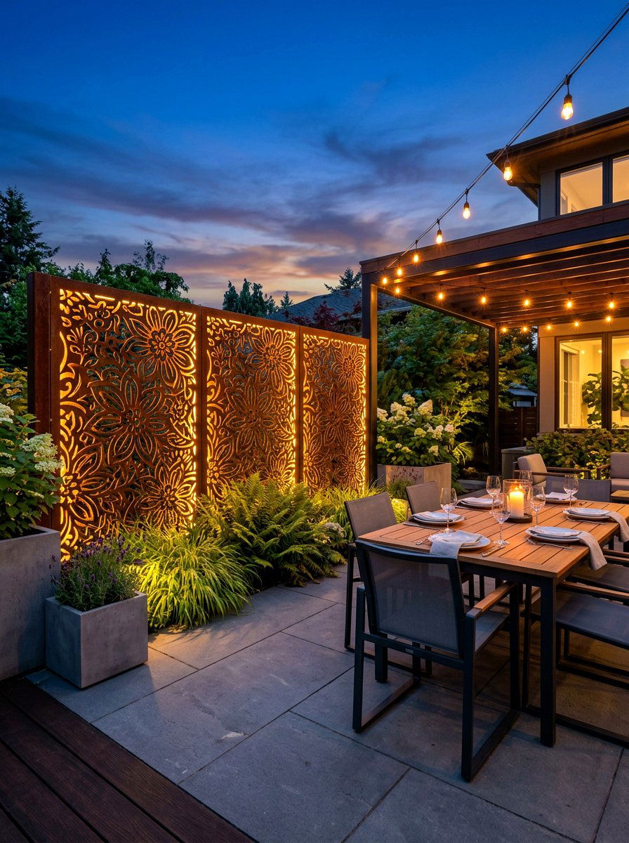Metal garden wall - 30 walled garden backyard ideas