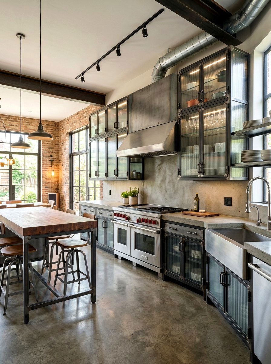 Metal glass kitchen cabinet - 30 glass front kitchen cabinet ideas