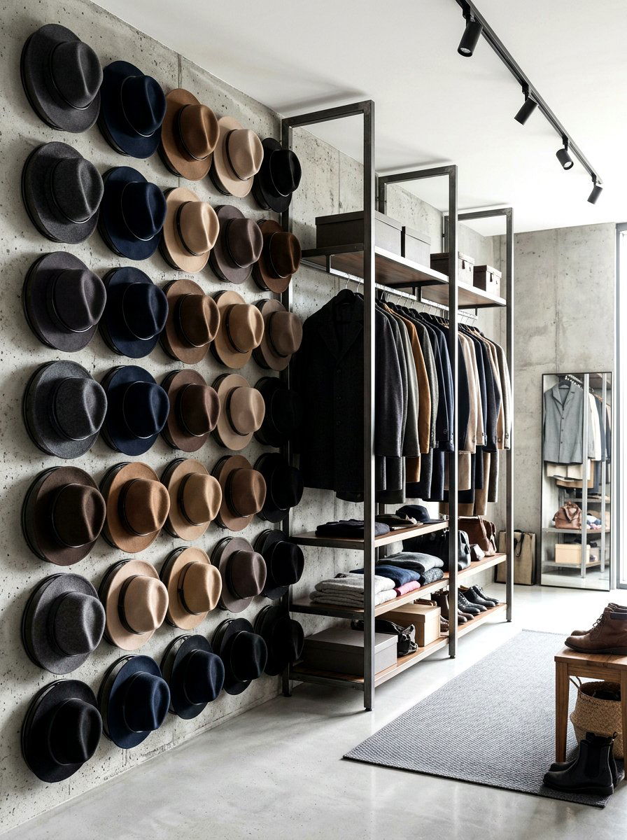 Metal hat rings - 30 hat storage closet ideas