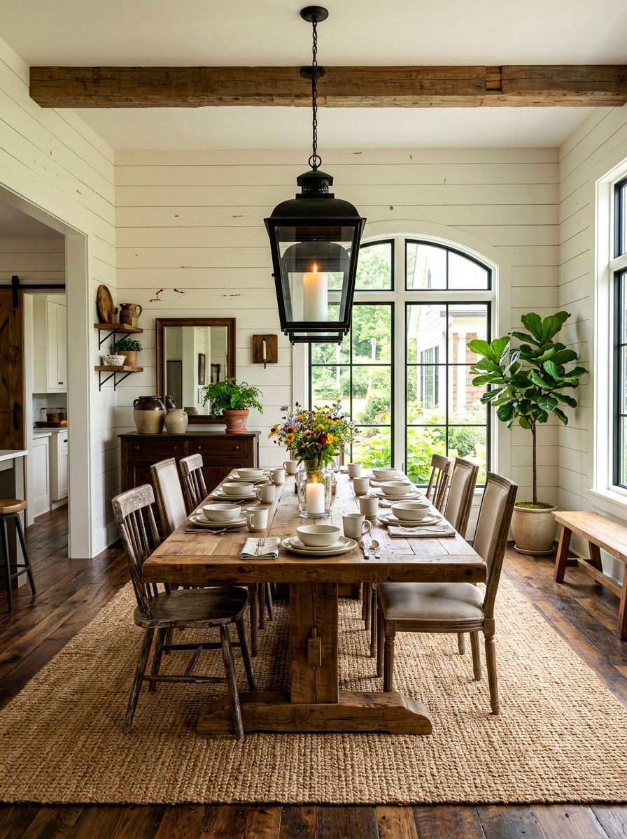 Metal lantern with candle - 30 simple centerpiece dining ideas
