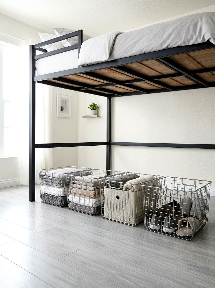 Metal mesh baskets - 30 under bed storage aesthetic ideas