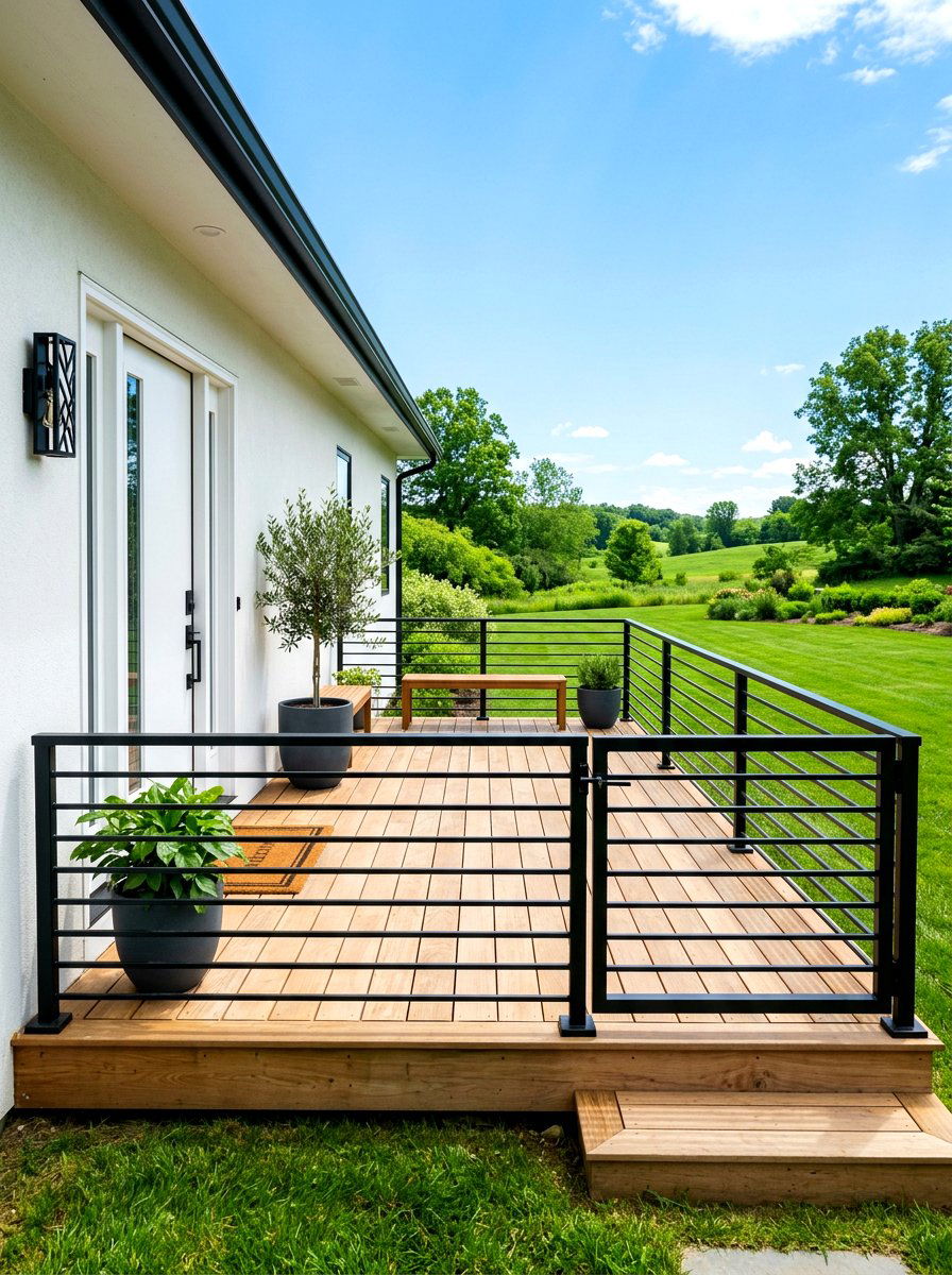 Metal railing porch - 30 modern front porch ideas