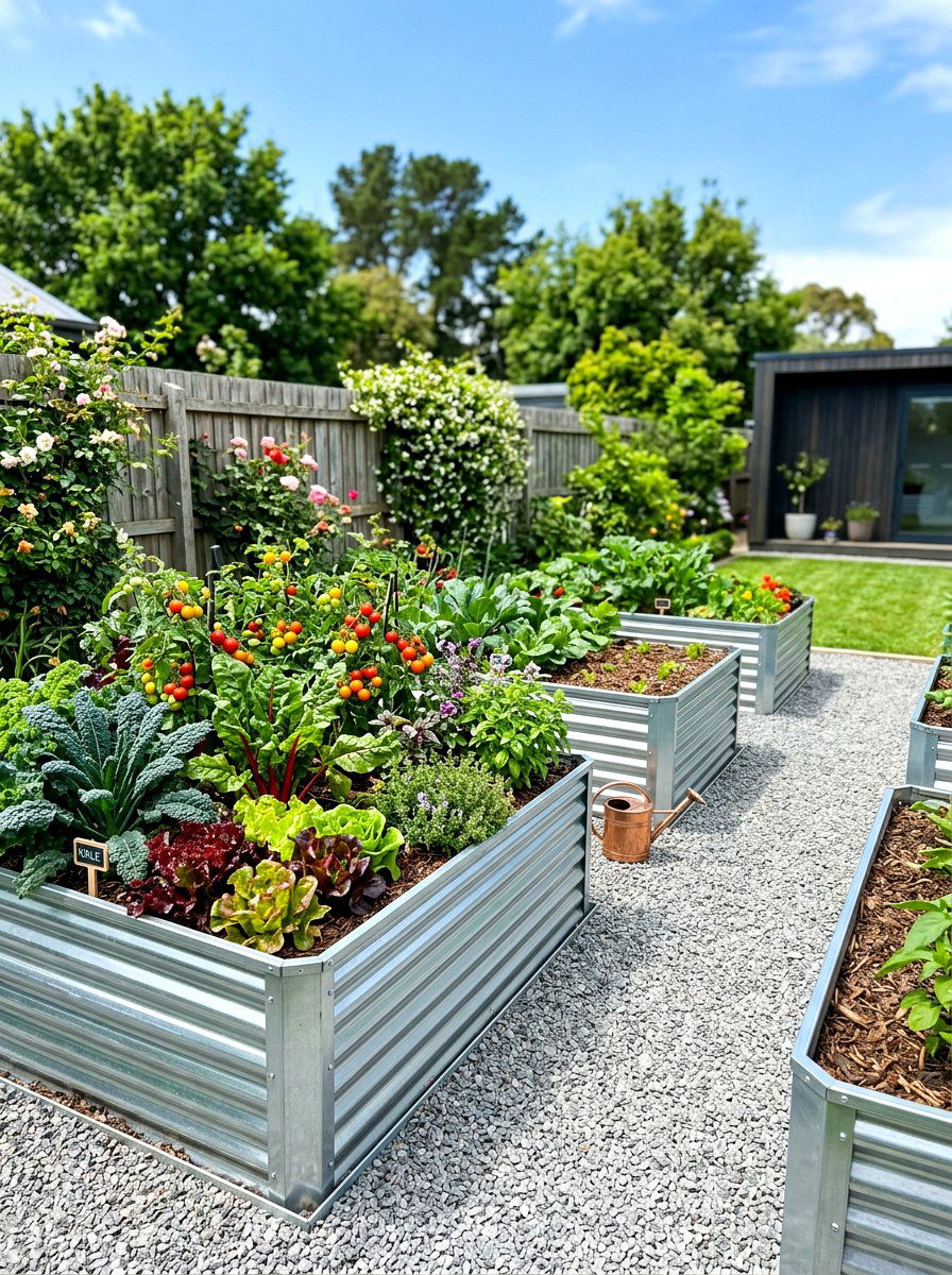 Metal raised garden beds