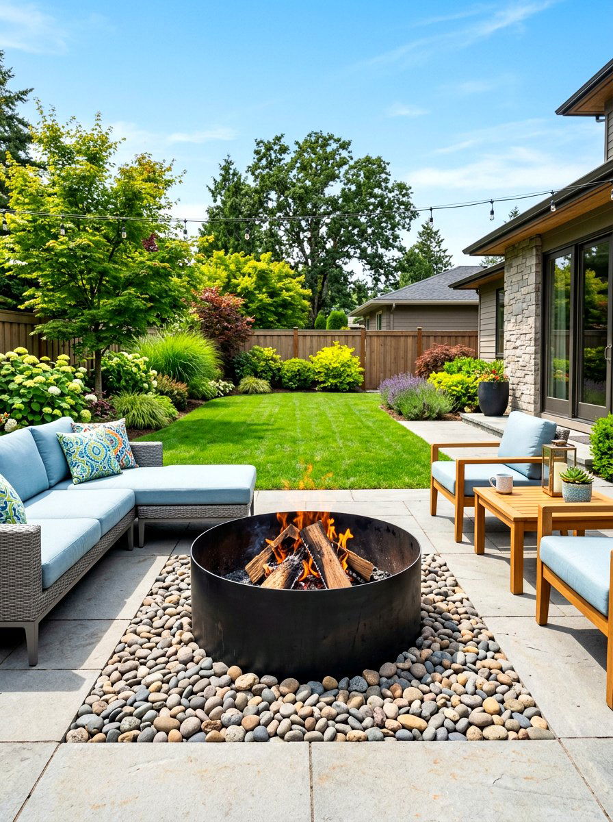 Metal ring fire pit - 30 diy style fire pit ideas