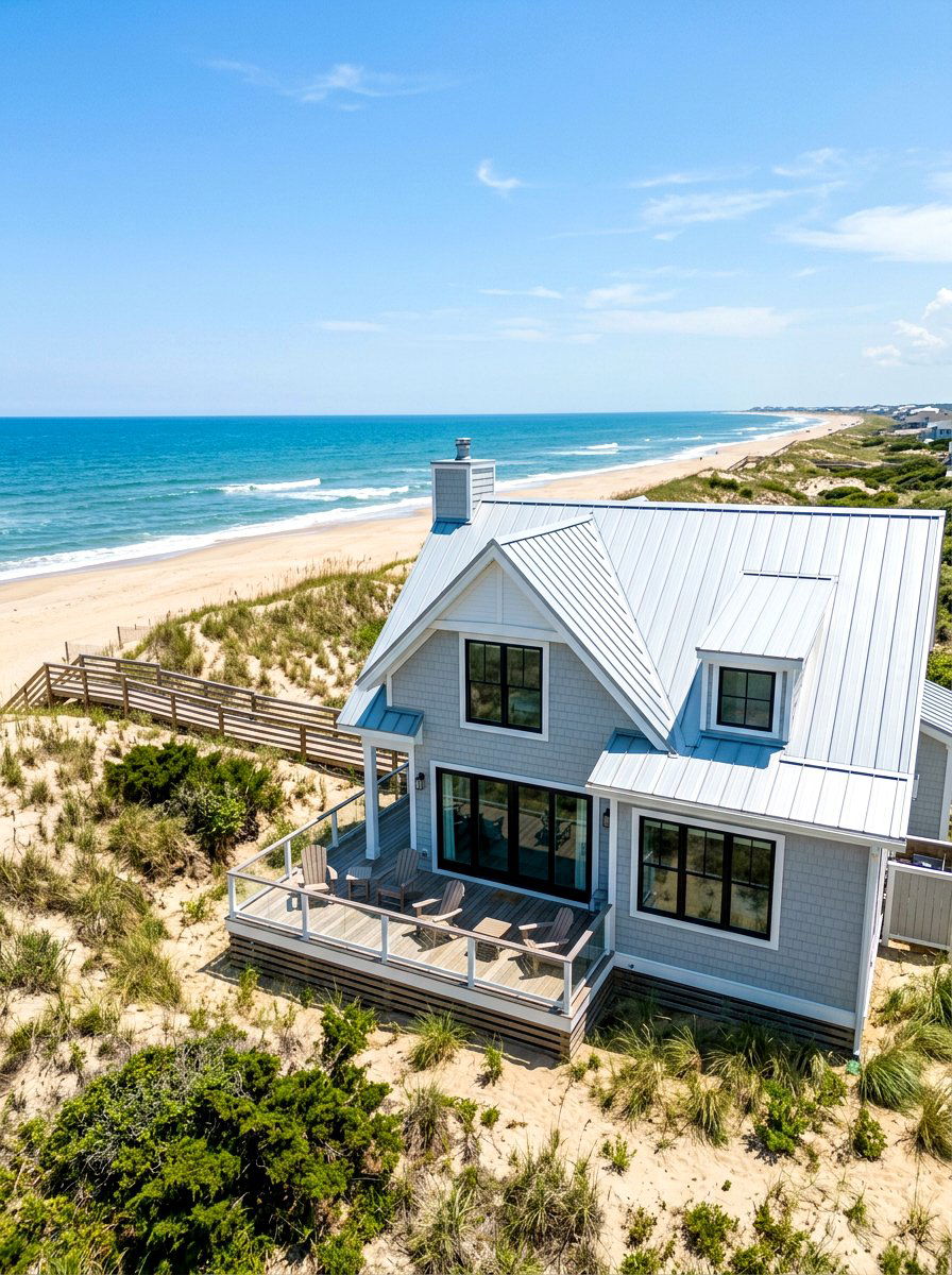 Metal roof beach house - 30 beach cottage exterior ideas