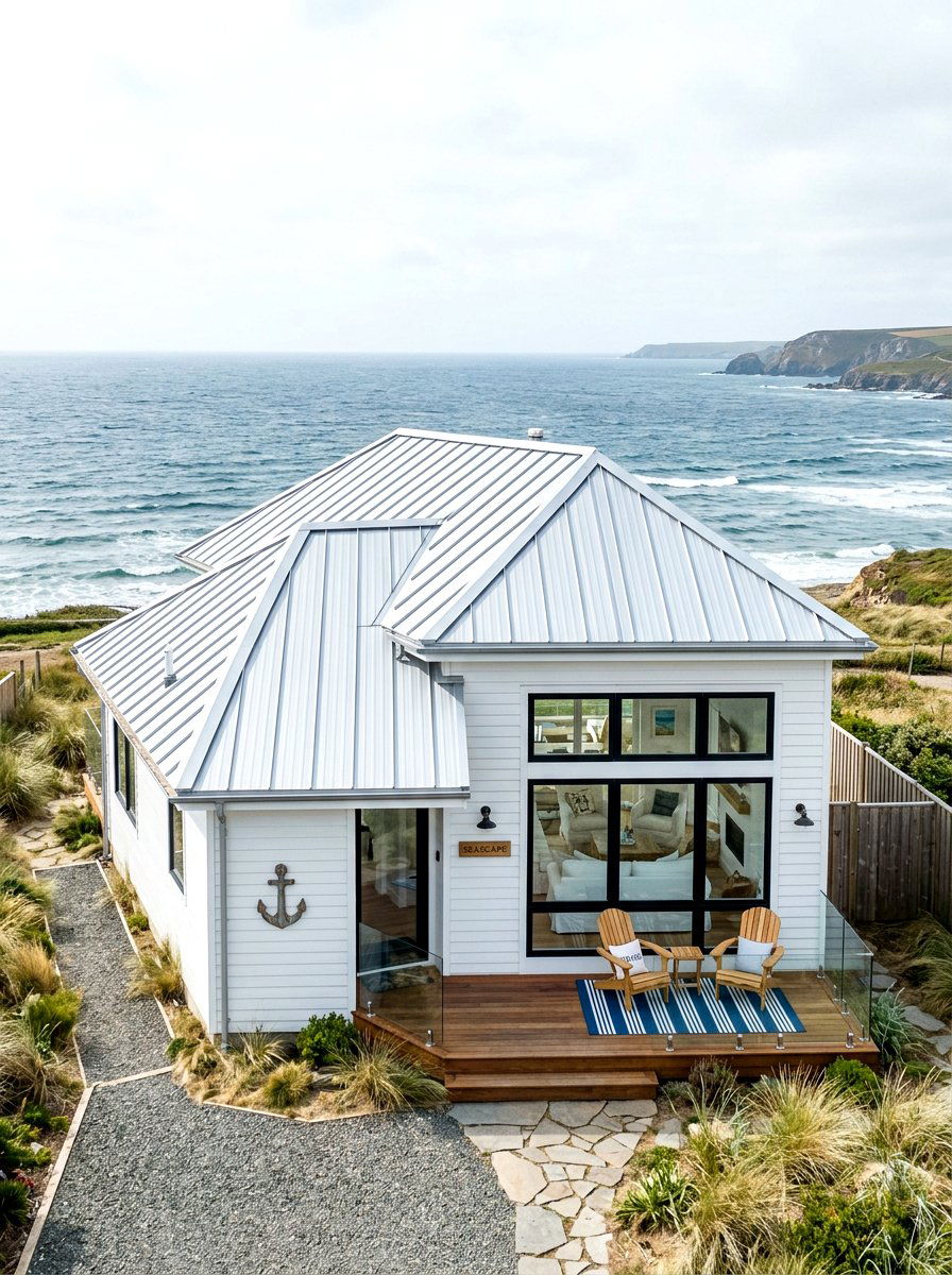 Metal roof coastal cottage architecture - 30 coastal exterior ideas