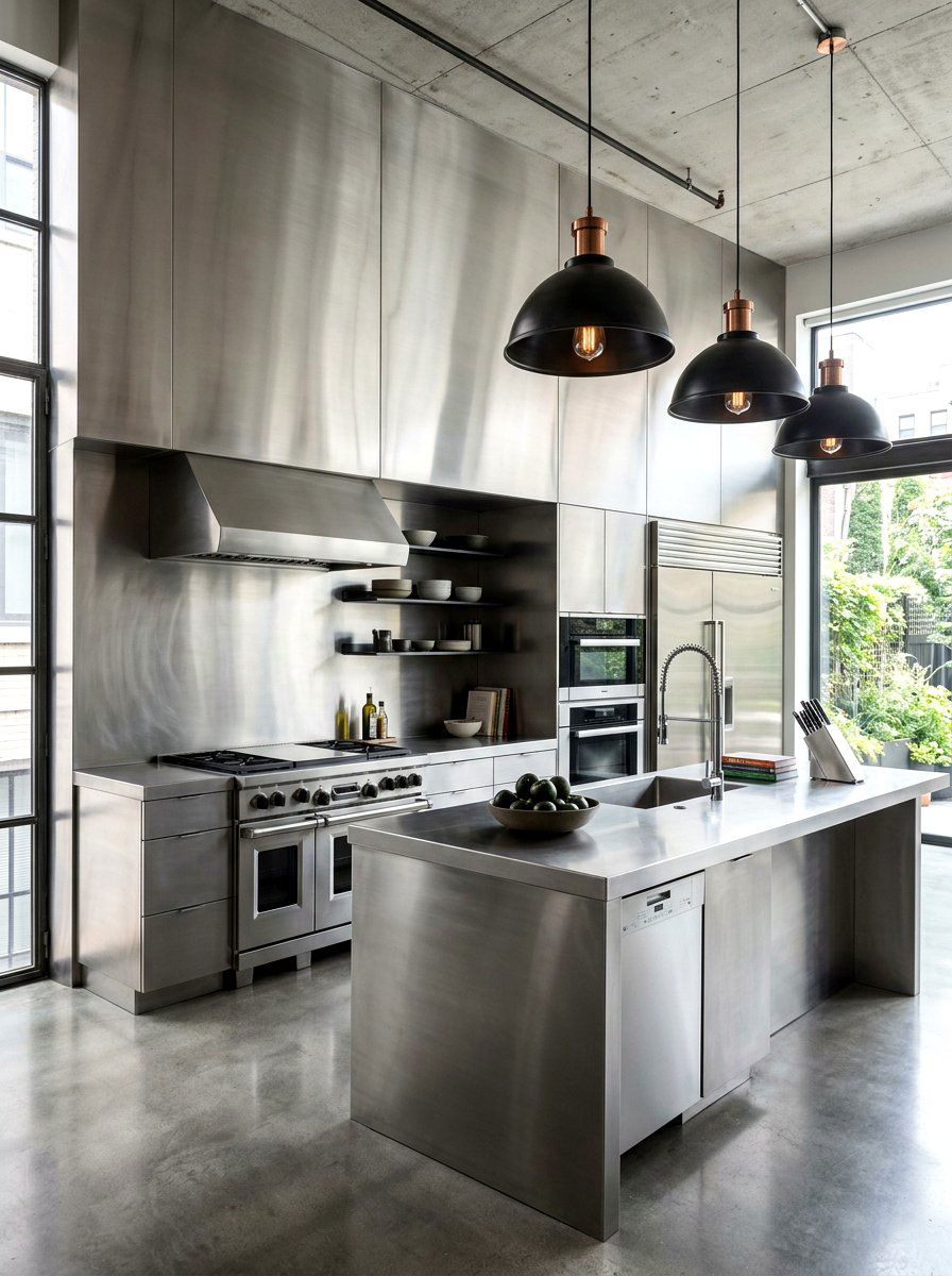 Metal sheet kitchen - 30 full height backsplash ideas