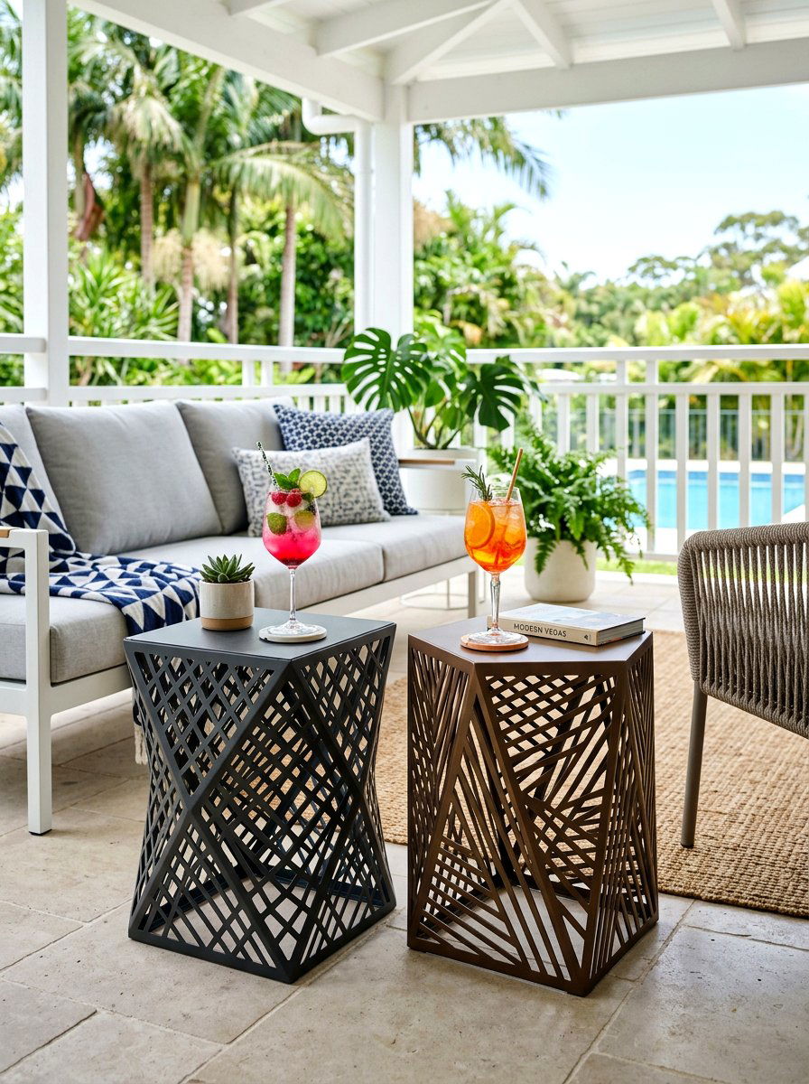 Metal side tables - 30 veranda furniture ideas