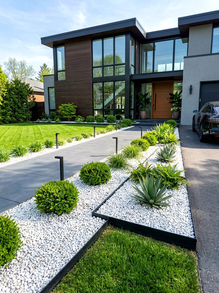 Metal strip edging - 30 front yard edging ideas