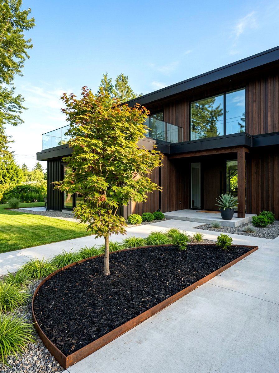 Metal tree ring edging - 30 mulch ring around tree ideas