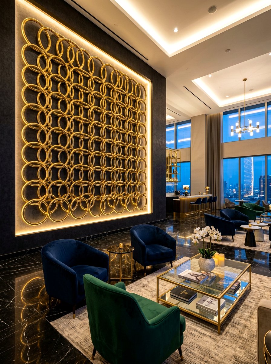 Metal wall sculpture - 30 long wall decor ideas